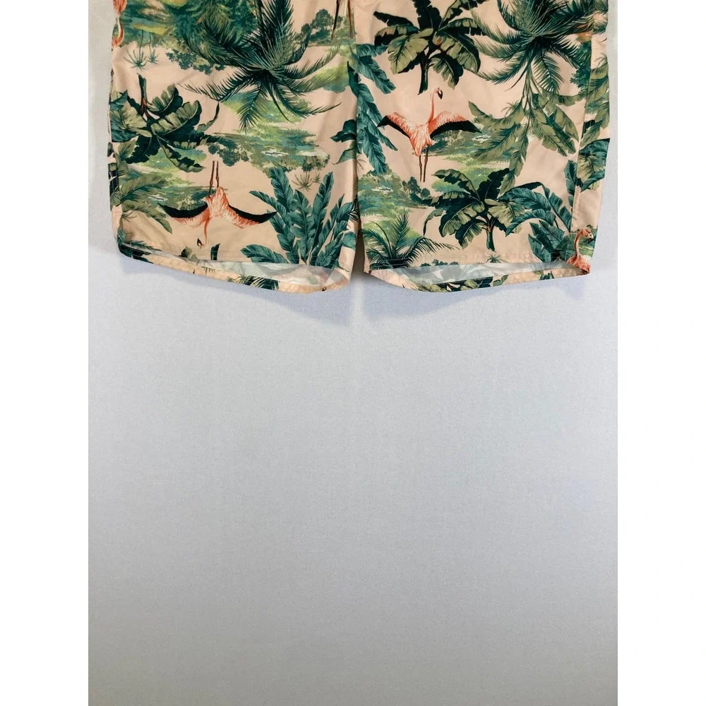 Tropical Flamingo Old Navy Mens 2XL Peach Pink Palm Tree‎ Swim Trunks 674325-05